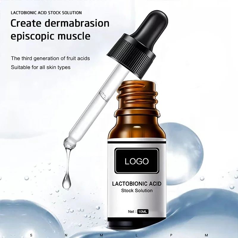 

10ml Remove Blackhead Lactobionic Acid Serum Moisturizing Whitening Shrink Pores Anti-aging Facial Serum, Clear