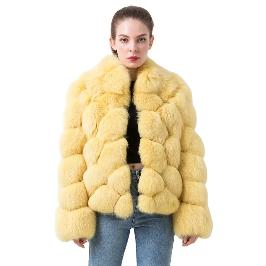 

QIUCHEN- QC19098 new real fox fur cropped coat women winter fur coat