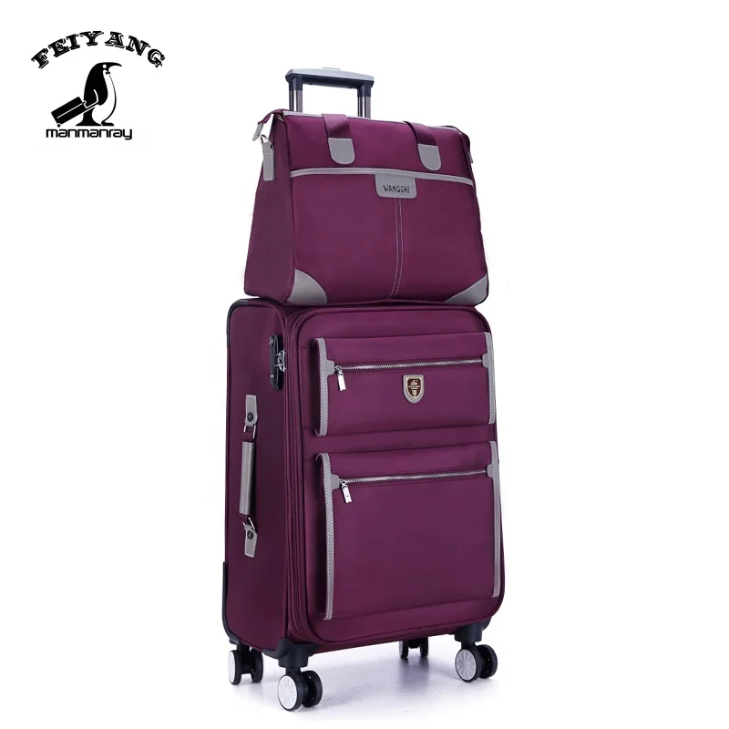 

Lightweight Fabric luggage set traveling luggage roller bag
