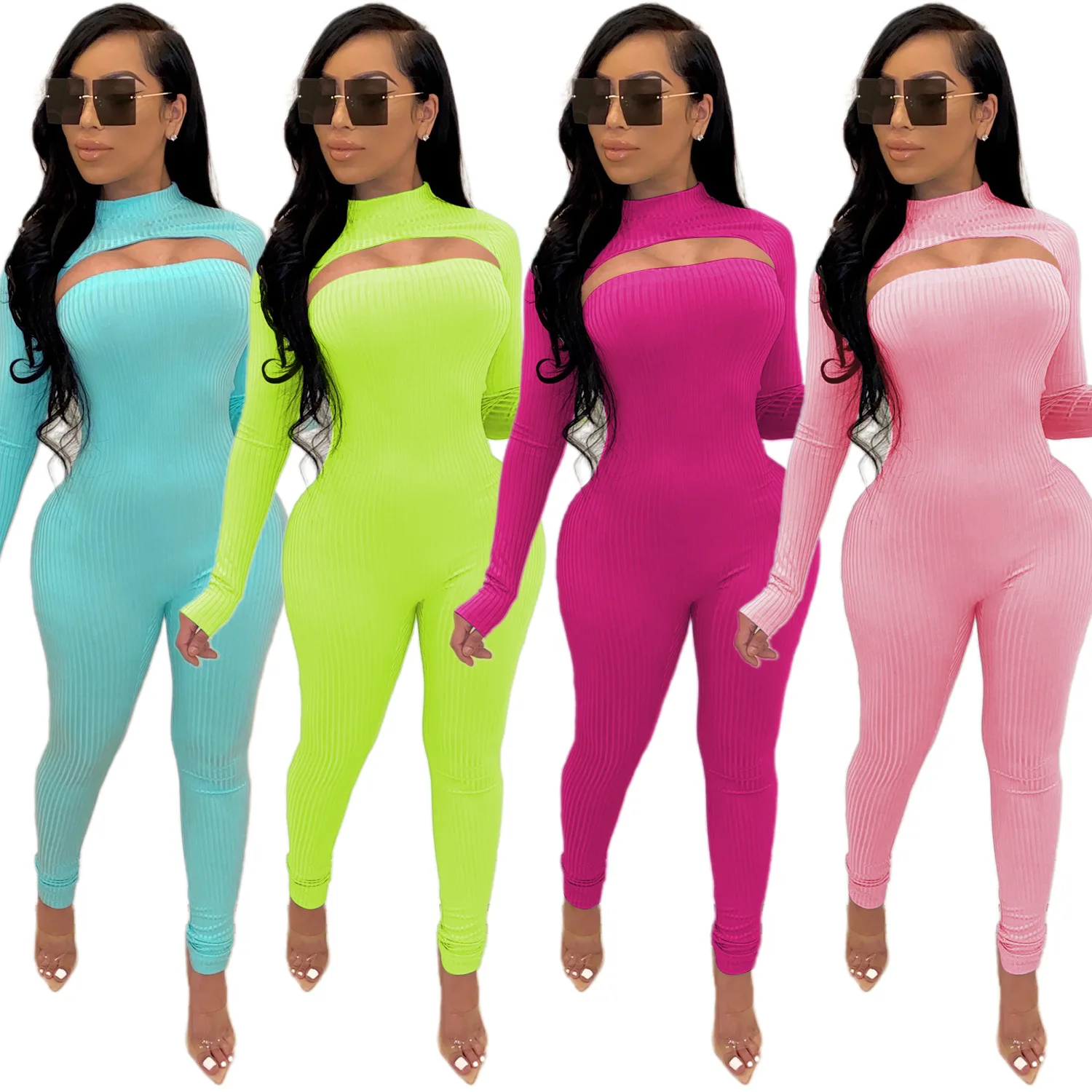 

2020 Fashion two pieces set clothes women fall outfit apparel clothing for women jumpsuit, 5 colors