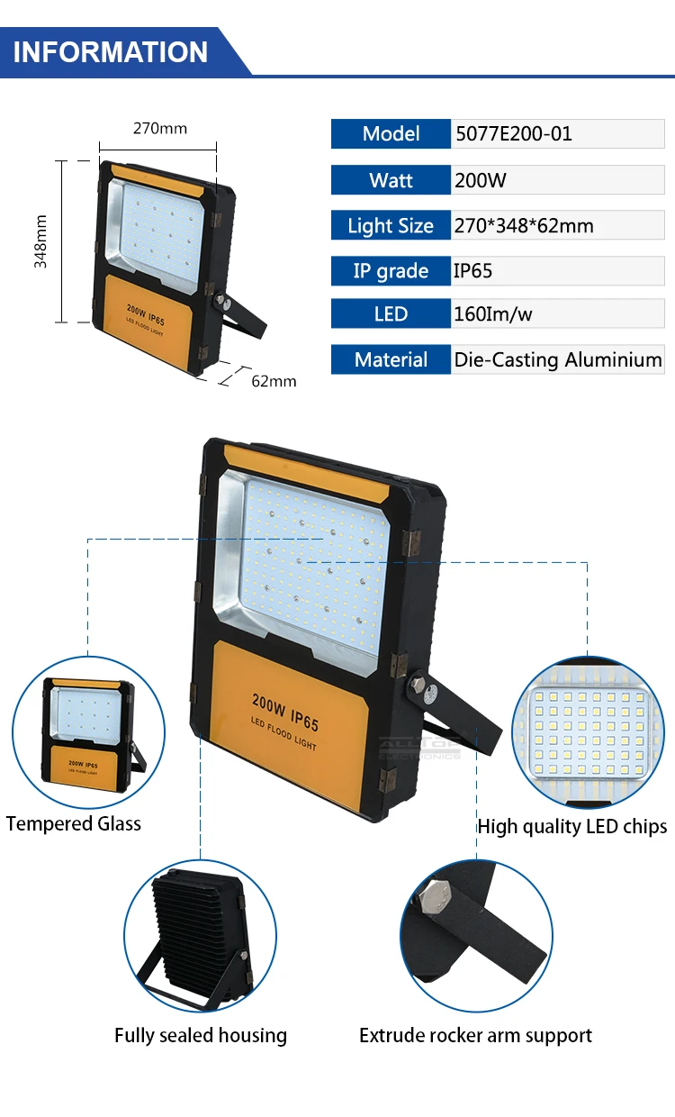 High power outdoor 20watt 50watt 100watt 150watt 200watt 20000 lumen led outdoor flood light