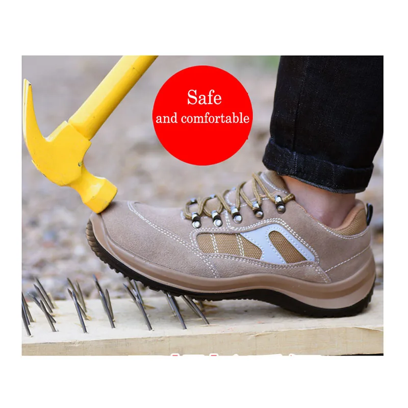 

wholesale leather comfortable breathable anti-piercing anti-slip wear-resistant oil-resistant acid and alkali safety shoes boots