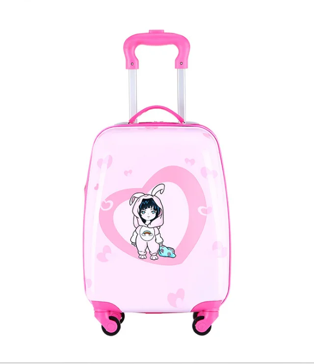 

kids travel suitcase with wheels Cartoon anime rolling luggage carry ons cabin trolley luggage bag children car suitcase panda, 6 colors