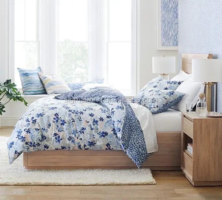 Home furniture American style wood bed living room farmhouse wood pacific platform bed & headboard