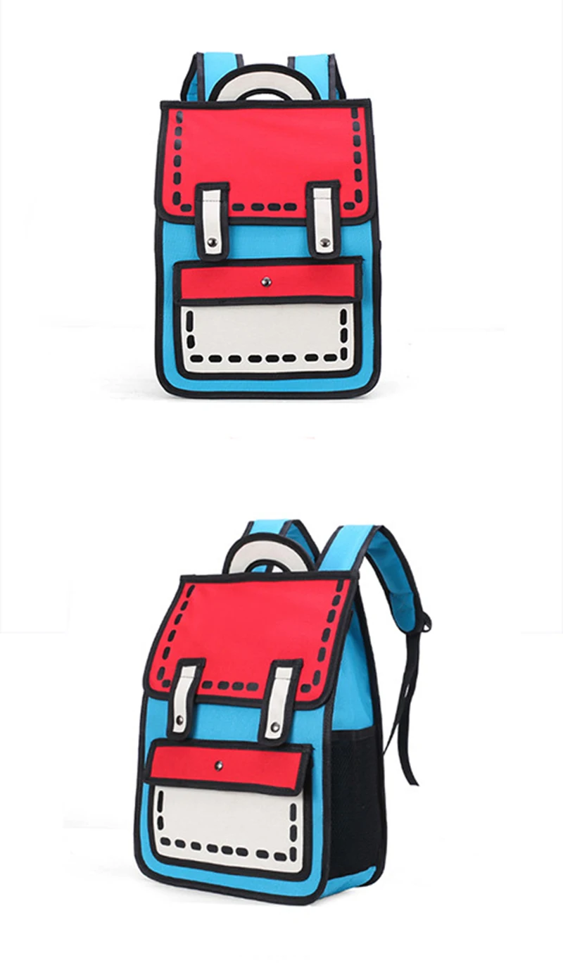 工厂女孩设计 3d 书包纸箱背包