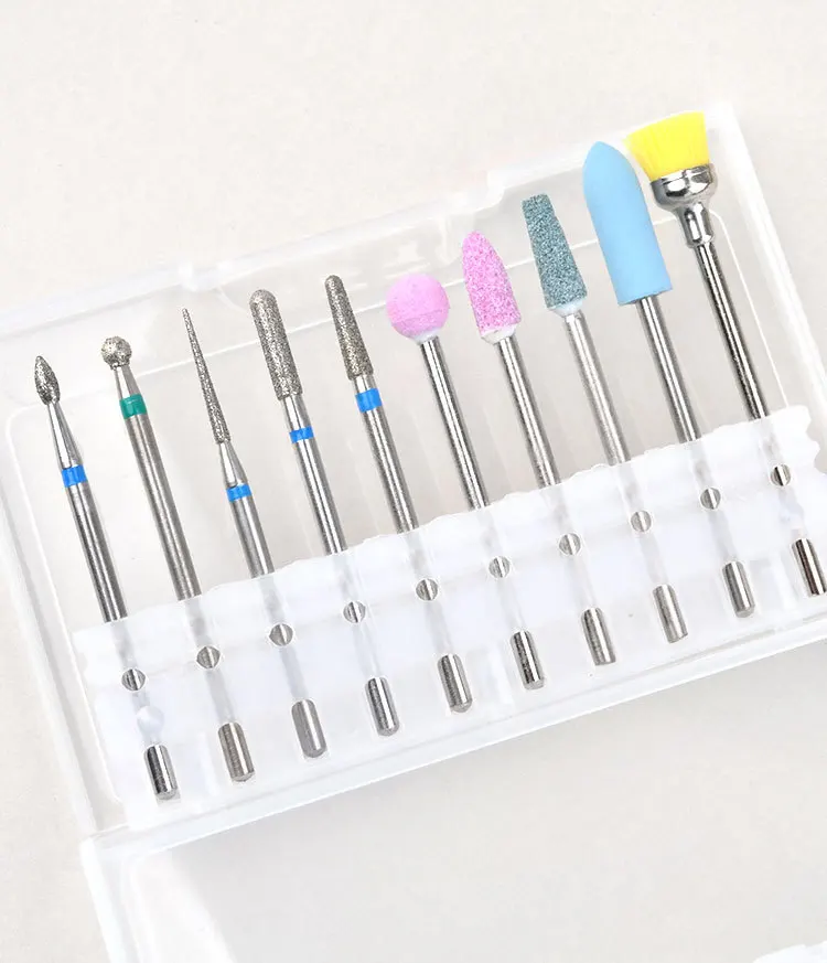 

10Pcs/box Nail Cone Tip Ceramic Drill Bits Electric Cuticle Clean Rotary For Manicure Pedicure Grinding Head Sander Too