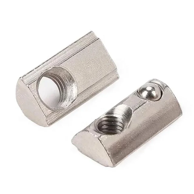 3030 European Standard 8slot T-Slot Half Round Spring Nut Available in M5 M6 M8 Plated Carbon Steel Din Standard