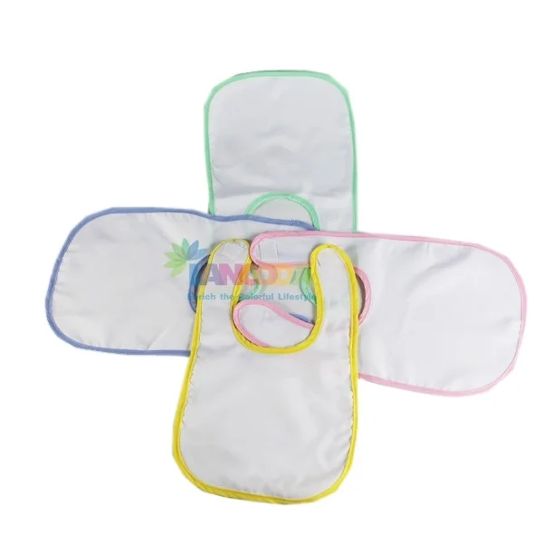 

4 colors dye sublimation photo printing baby pinny bibs, Red,yellow,blue,green