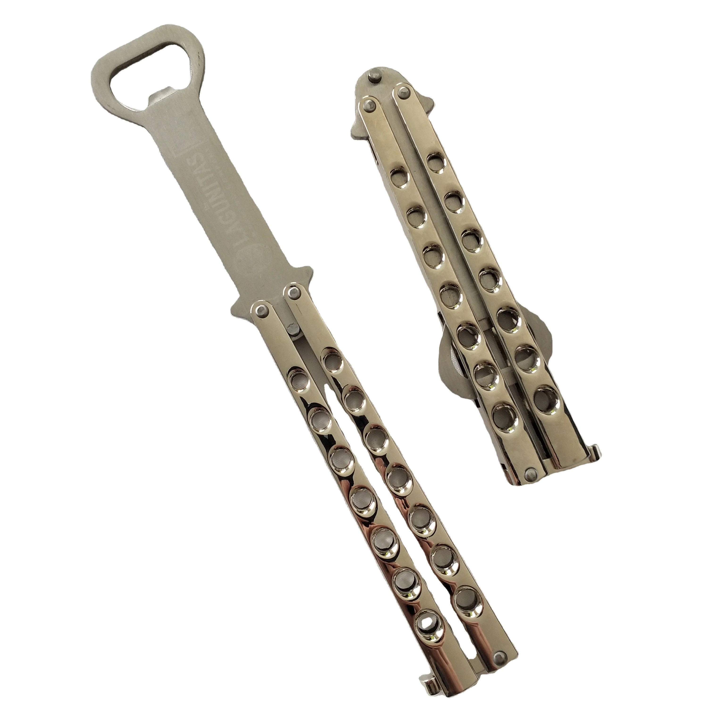 Custom Logo Laser Engraved Heavy Metal Bar Blade Speed Opener Stainless Steel Alloy Bartenders' Favorite Butterfly Bottle Opener