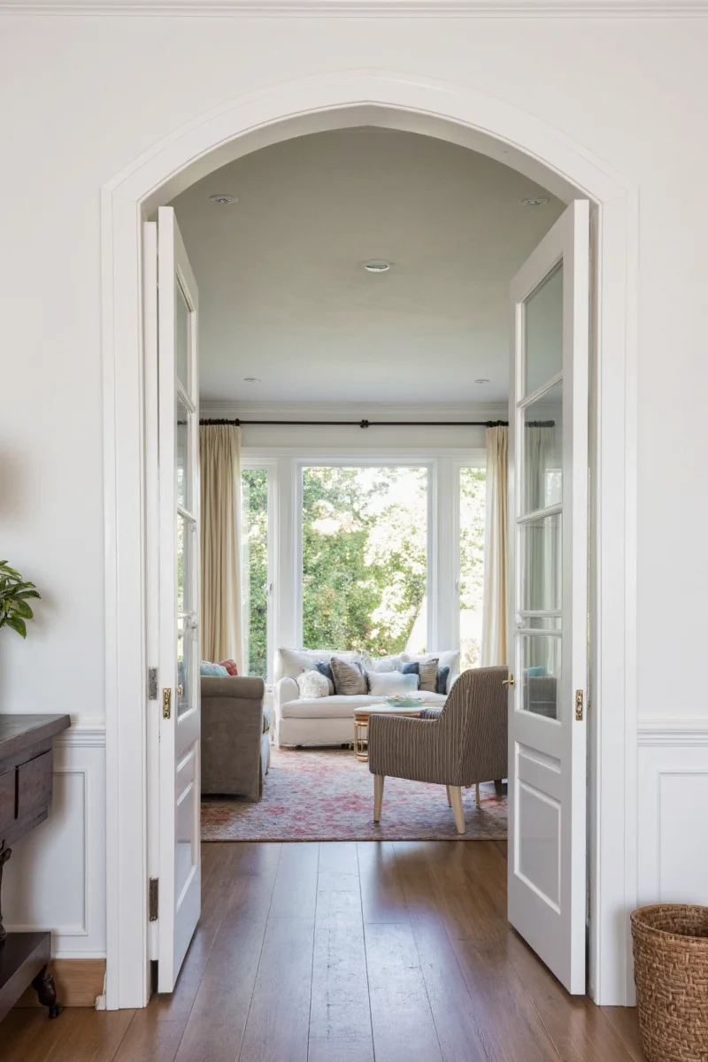 Arched doorway with soft edges and neutral tones