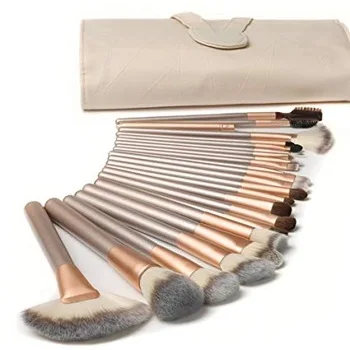 

Customized Makeup Brushes 18pcs Champagne Color Makeup Brushes Private Label Professional