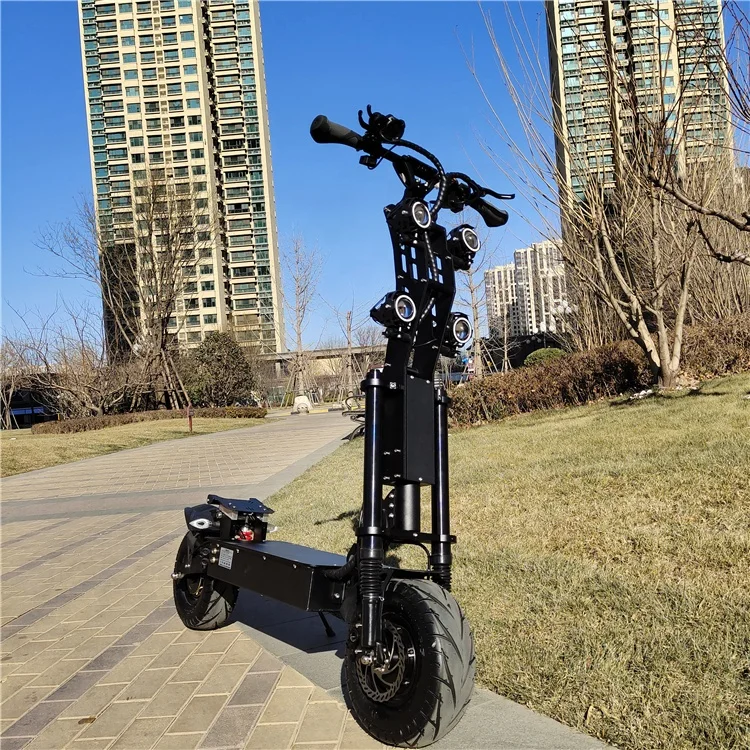 

China supplier 8000W 10000W 60V 72V two wheels dual motor offroad foldable e scooter Electric Scooters with seat, Black