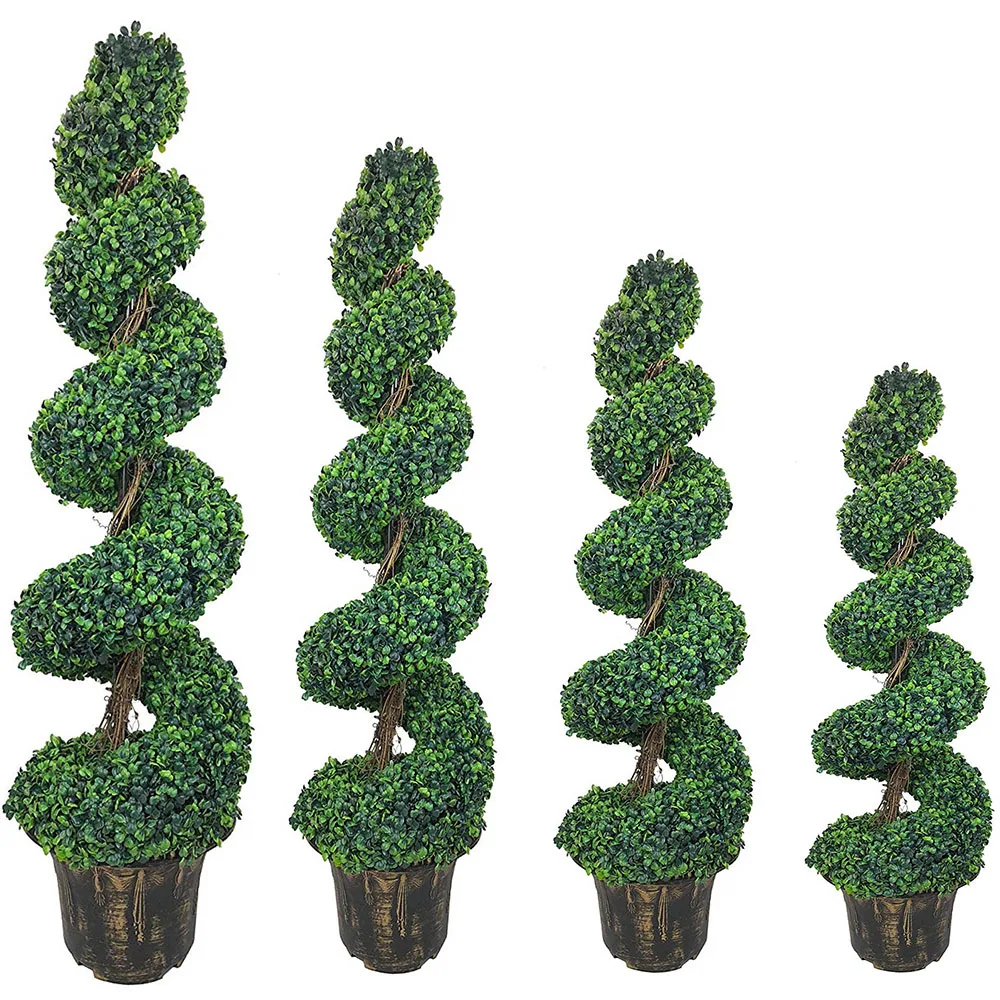 

High Quality Artificial Topiary Spiral Boxwood Tree,Home Garden Decor Artificial Tree,Outerdoor Topiary Plan Tree, Green