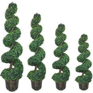 Image of High Quality Artificial Topiary Spiral Boxwood Tree,Home Garden Decor Artificial Tree,Outerdoor Topiary Plan Tree