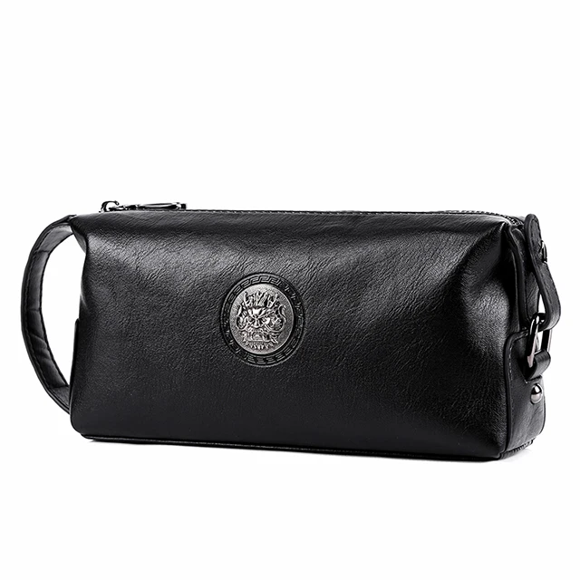 

Factory wholesale New style men's clutch bag business casual soft PU leather clutch bag fashion trend handbag, Black
