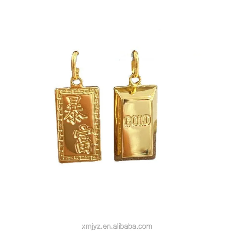 

Certified In Stock Wholesale 5G Gold Rich Small Gold Bar Pendant 999 New Pendant 24K Pure Gold Pendant