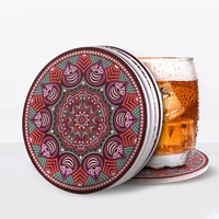 

Home decorative mdf blank coaster for wedding gift with mandala design or customized printing