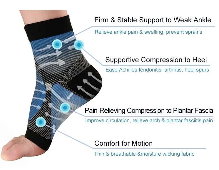 Enerup Plantar Fasciitis Seamless Tobillera Estabilizadora Deportiva Elastic Compression Foot Sleeve Ankle Support Brace