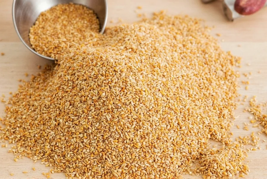 Sesame seed seasoning on rice bowl