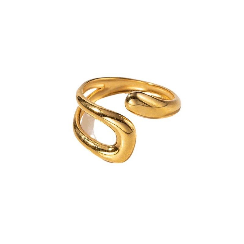 Assorted Irregular Hollow Stainless Steel Plated 18k Gold Ring For Women