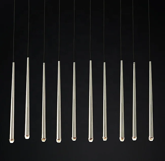 

Modern Ceiling Lamp Classic Crystal Pendant Light Solid Brass Elegant Hanging Lights Aquitaine Linear Chandelier 48" CZ2815L/10, Nickel, burnished brass, bronze