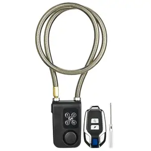 home security burglar proof 110db alarm keyless remote control bicycle motorcycle digital cord lock