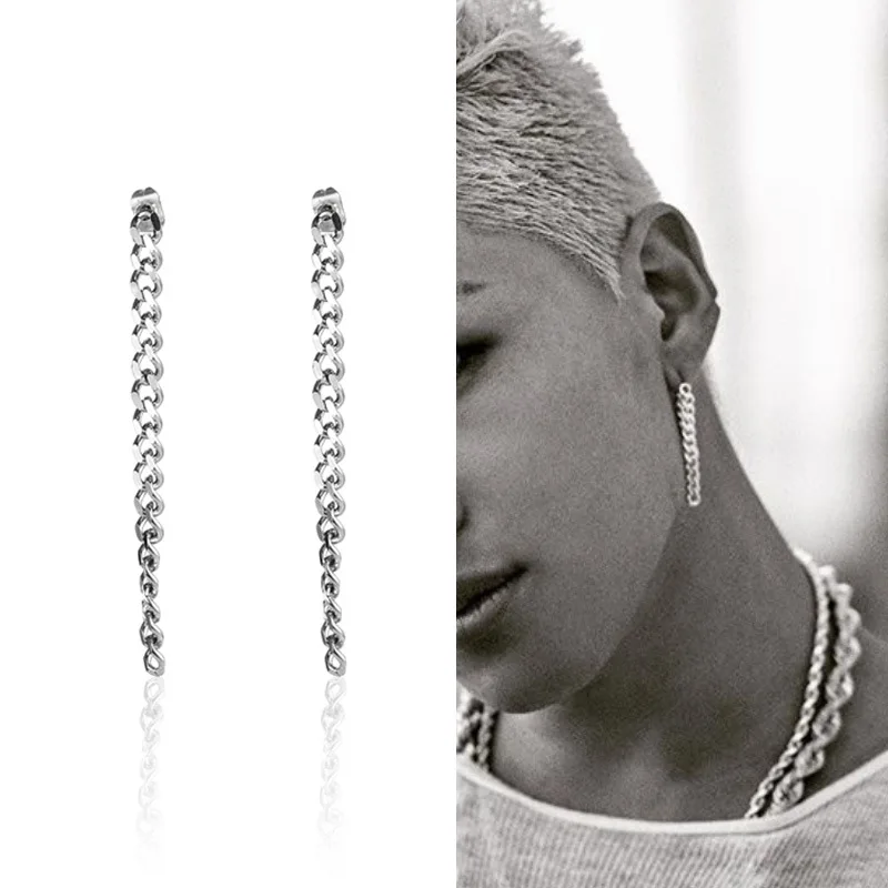 

Charm curb chain linear earring for girls and boys hip hop trendy jewelry