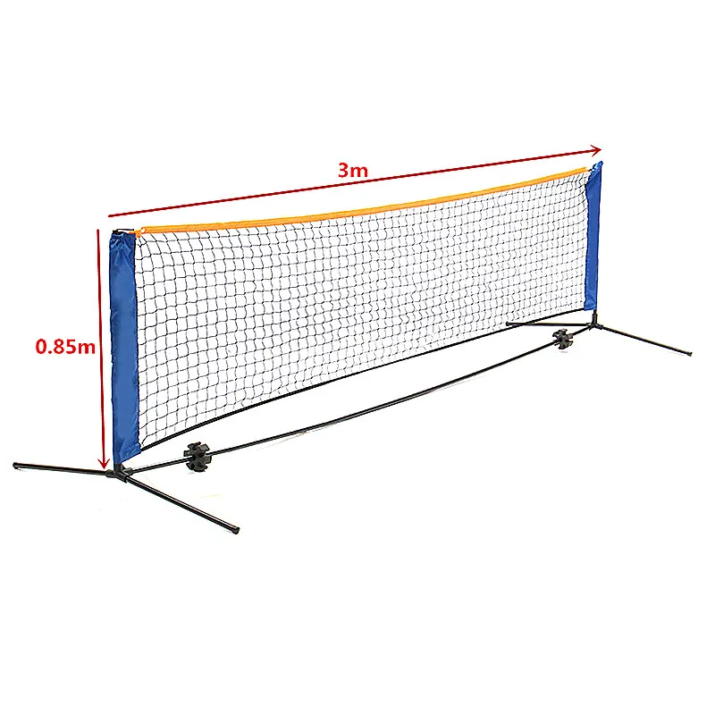 

Factory price sports high quality 3 meters stock portable tennis net for training, Optional