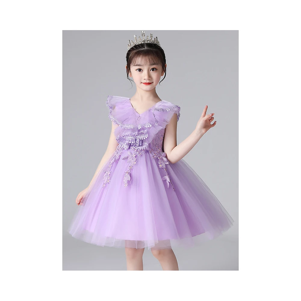 

2021 New Arrival Good Quality Children Formal Clothes Wedding Frock Designs for teenagers Party Girl Dresses Ball Gown for Kids, As shown