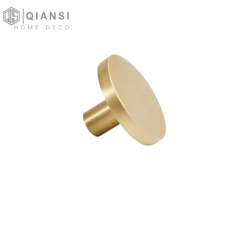 

Qiansi HK0006 Hot Sale Nordic Round Brass handle and Knob Kitchen Cabinet Cupboard Drawer Handles Pull