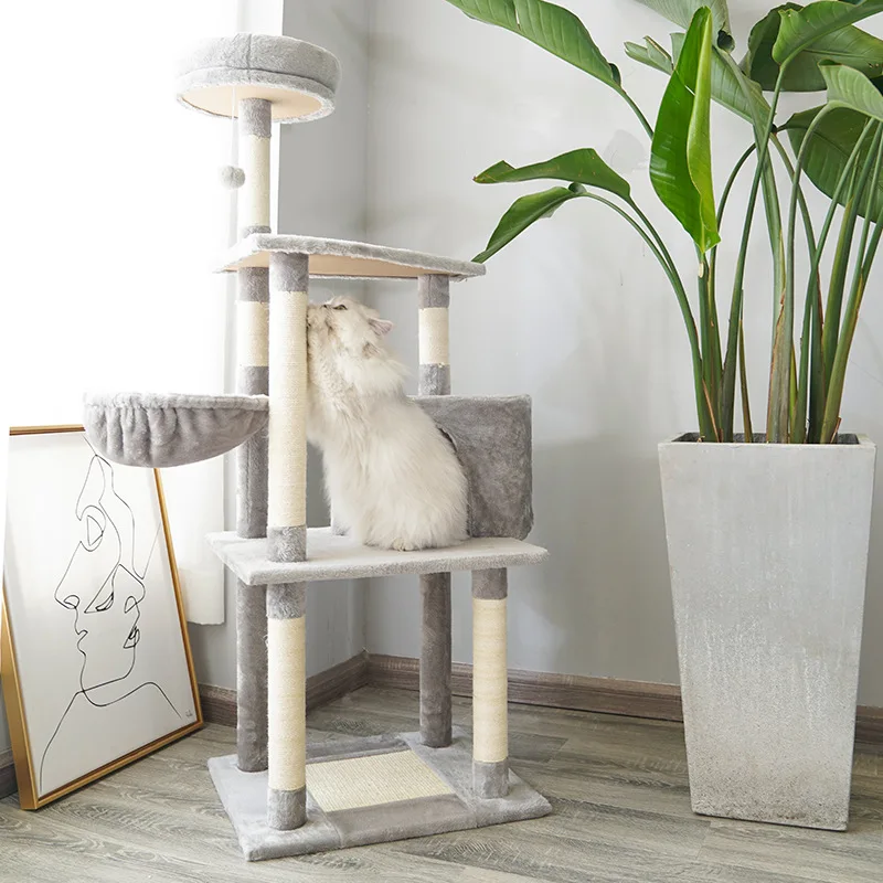 

Hot selling OEM fashion large cat climbing frame sisal cat scratcher cat tree toy