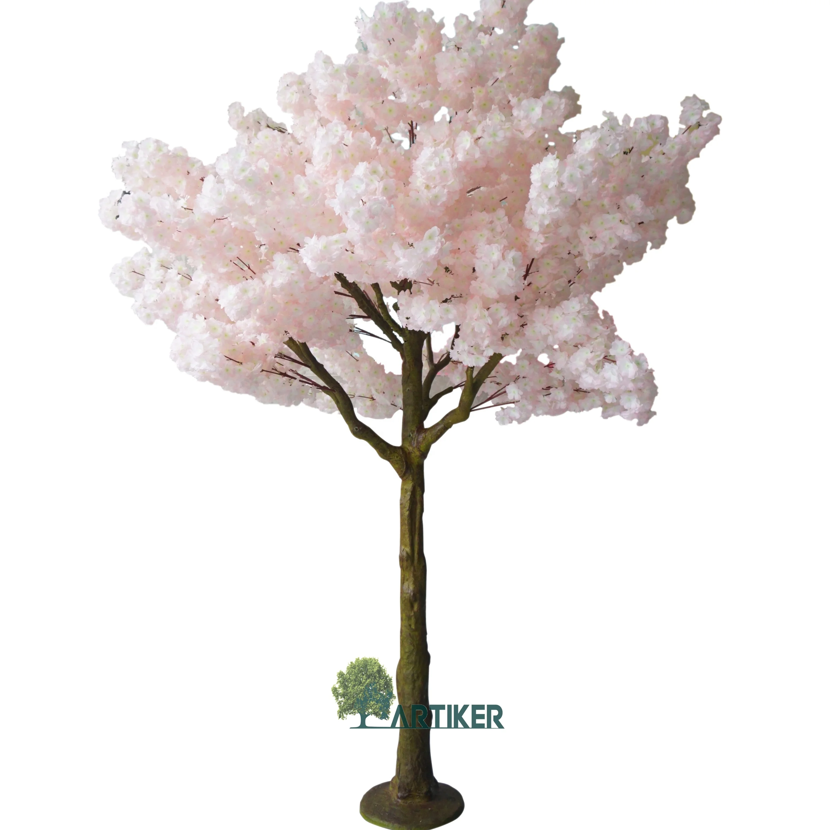 

Plastic flower arch twisted trunk large white 1.75 m sakura cherry blossom tree stand, White(customizable)