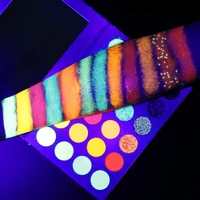 

Night Glow Cosmetic Halloween Eye Makeup Kit UV-reactive Neon Pigments Glitter Cardboard Eyeshadow Glow in The Night Dark