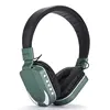 Green Color Flash Headmounted Heavy Subwooded FM Wireless Bluetooth Headset With Plug-in Card