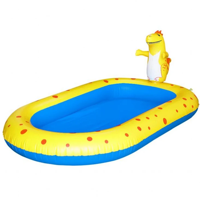 

New Design Inflatable Dinosaur Mouth Water Spinkler Splash Pool Kids Water Spinkler Toy, Yellow