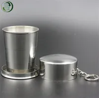 

70ml Plain Stainless Steel Folding Cup collapsible water cup for camping