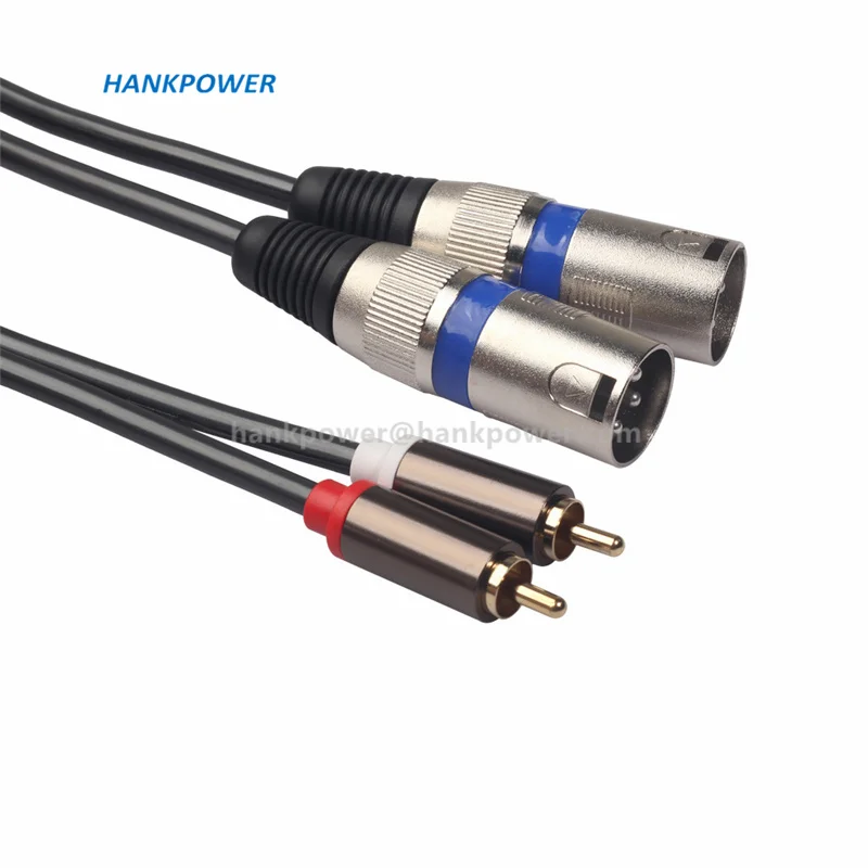 Gold Plated 2RCA Male Plug To 2XLR Male Audio Extension Cable For Mixer Pure Copper Wire RCA to XLR Adapter Cable  1.5m