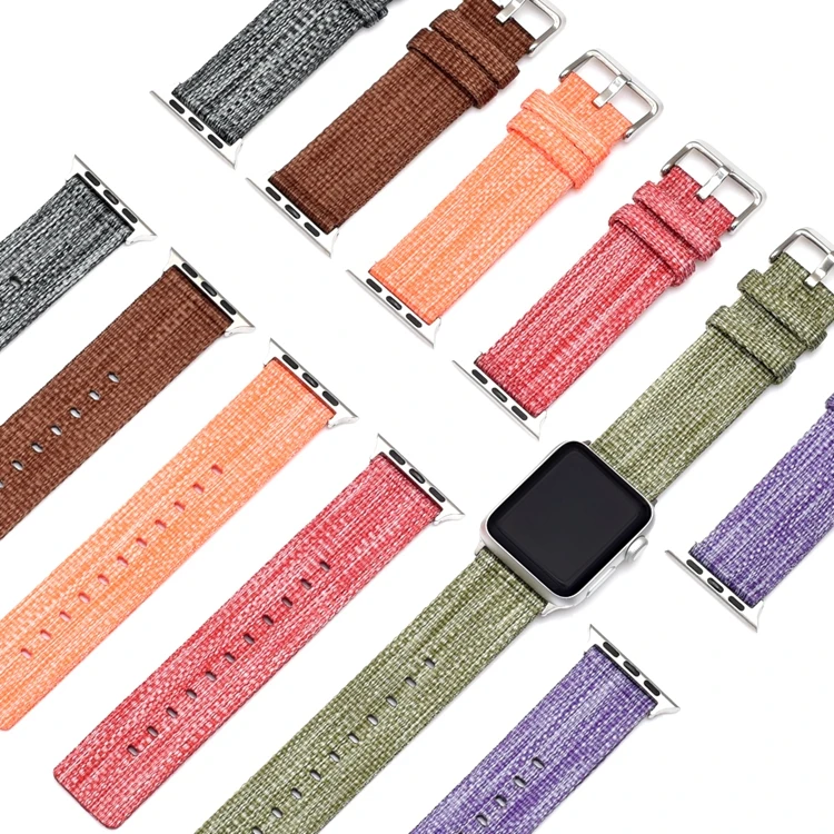 

Canvas Nylon Watch Band for Apple Watch Band Nylon 38mm 42mm 40mm 44mm Sports Canvas Bands For iWatch Series 4 3 2 1 Strap, Black,gold,blue,red