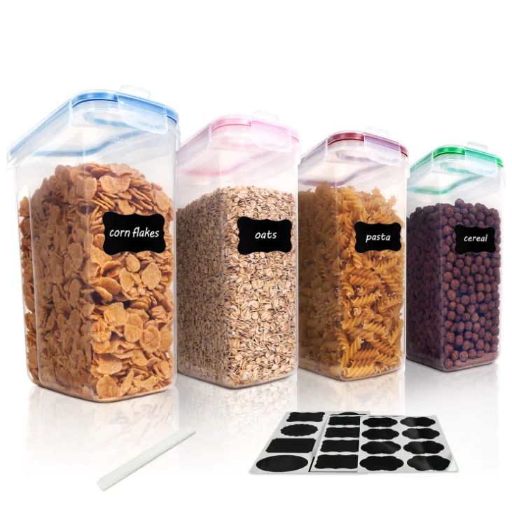 

12 Pieces 1.6L Cereal Storage Containers Plastic Airtight Food Storage Containers with Lids, Customized color