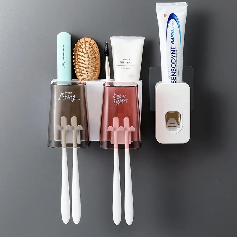 

Multi Function Toothbrush Holder Set Hole Free Washing Cup Holder Automatic Toothpaste Squeezer Toothbrush Mouthwash Cup