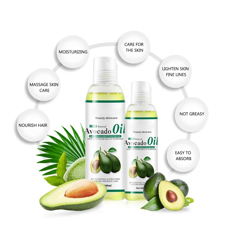 

Wholesale 100ml 100% Natural Organic Avocado Oil Essential Oil Carrier Oil for Massage Scraping SPA Body Skin Care Hair Care