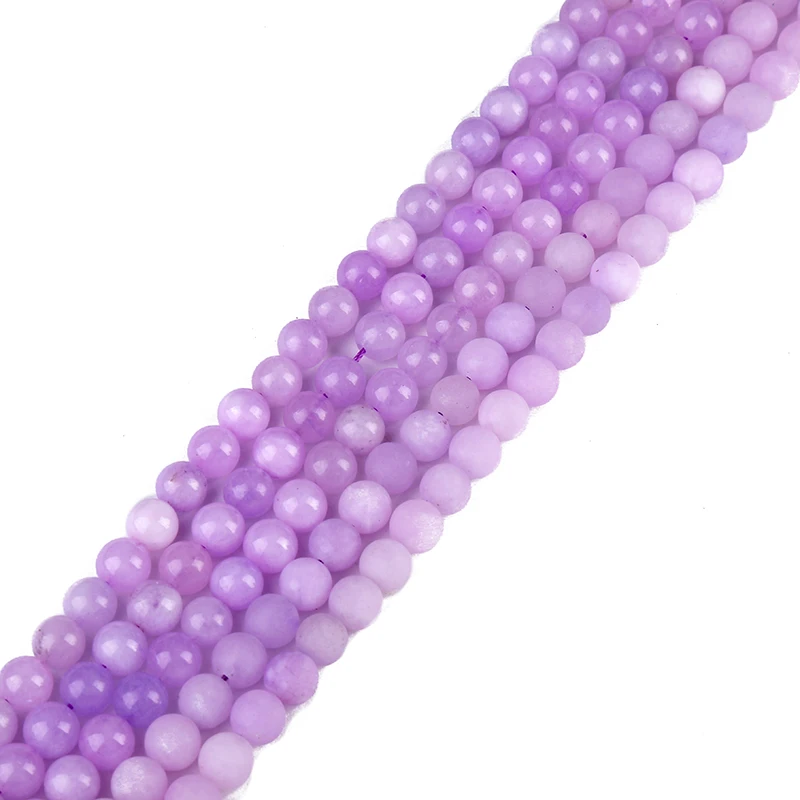 

Natural Natural Stone Round Beads Lavender Amethyst Matte Frosted Beaded Braclets Round Beads, As picture