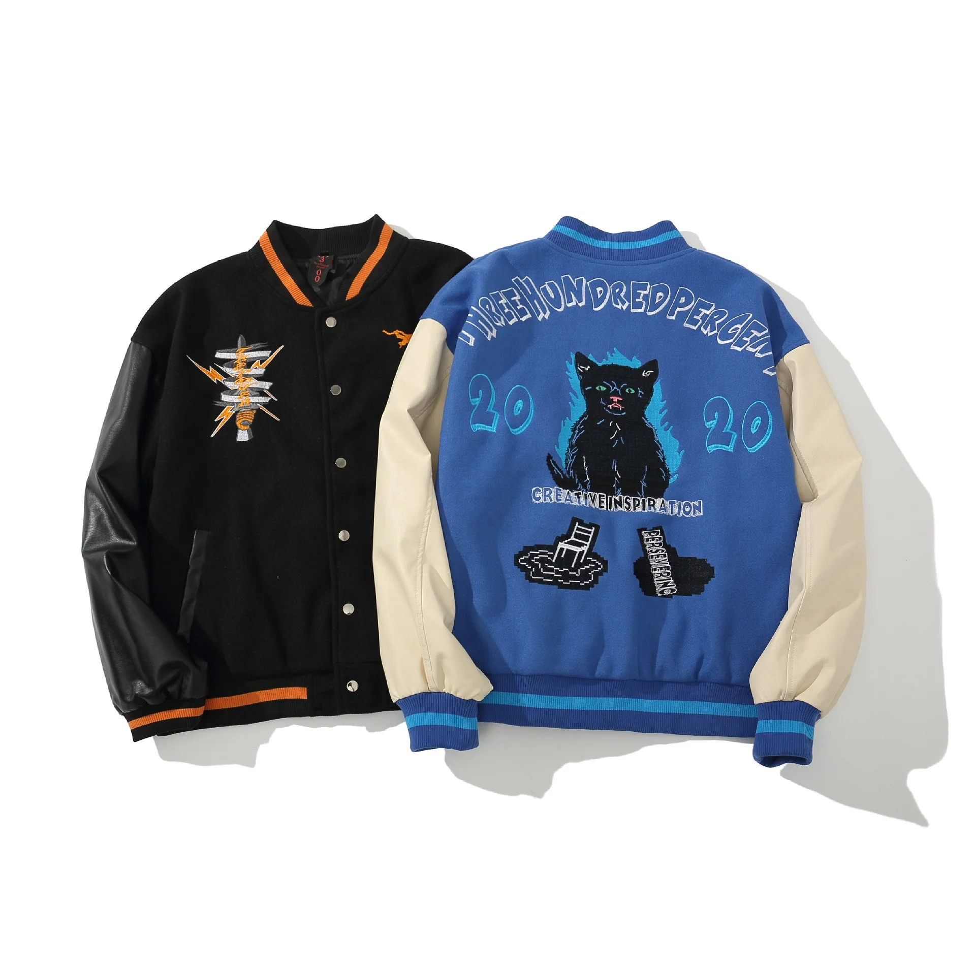 

Top Quality Custom Embroidered Men's Jackets Chenille Basketball Jacket with Leather Sleeves men baseball jacket