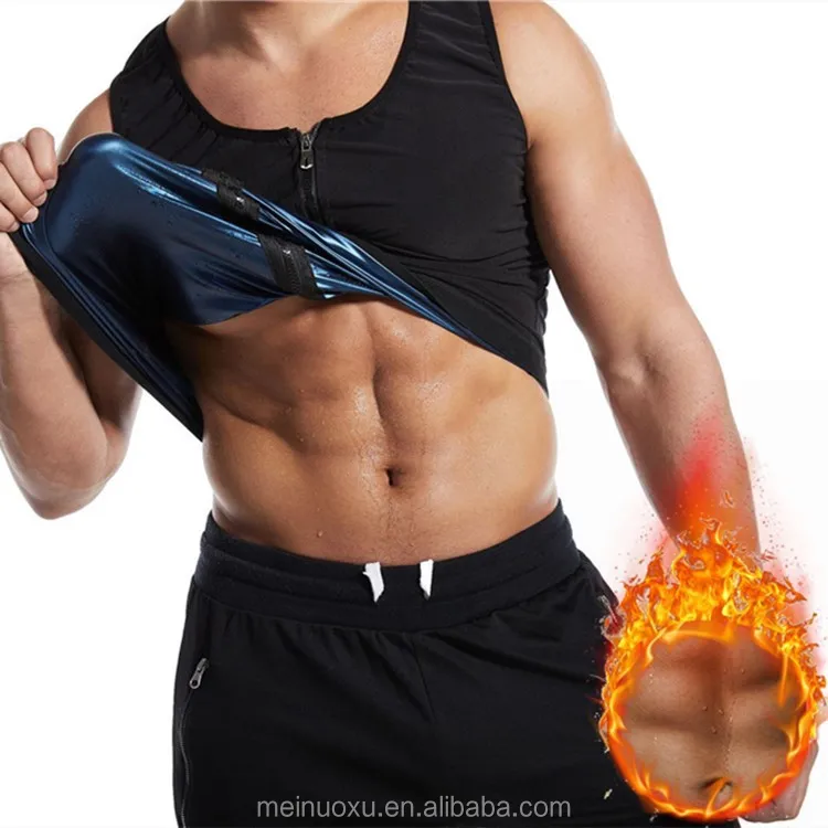 Mens Sport sauna chaleco Sweat camisa cuerpo former grasa quemador cintura entrenador