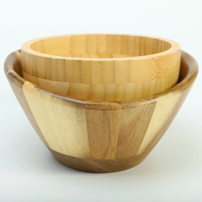 

Wholeasle large wooden beech fruit salad bowl for restaurant
