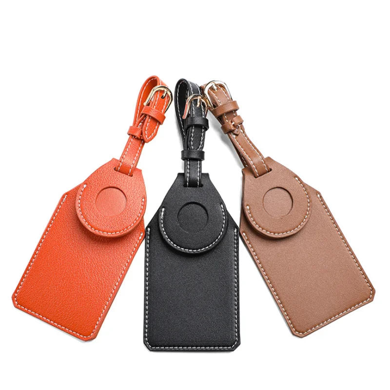 

Wholesale leather AIRTAG leather sleeve Leather Holder with Keychain and Luggage Tag to Convenient for Carrying, Red,purple,black or customized