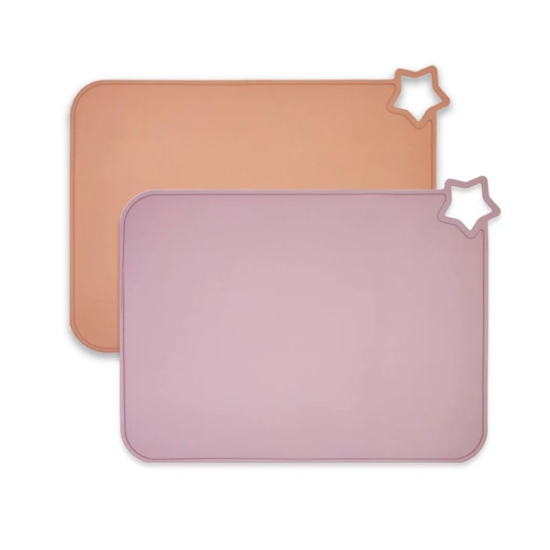 

Pink For Babies Toddlers Dining Table Table Silicone Suction Placemat Star, 9 colors/customize color