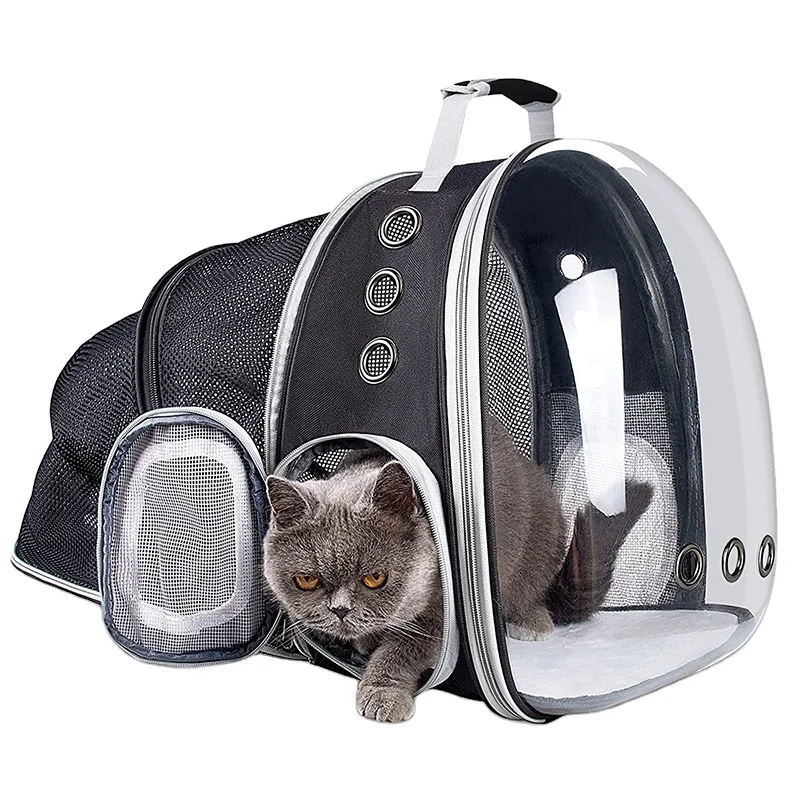 

Expandable Cat Carrier Backpack Portable Pet Puppy Traveling Outdoor Backpack Transporter Conveyor Cats Bag Pet Supplie, Black, pink, red, yellow, dark blue, gray