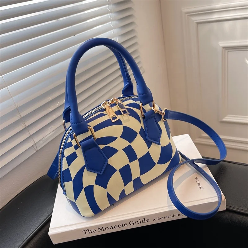 

2022 Fashion PU Handbag Drop Shipping Cross Chest Short Handle Bags for Ladies Small Jelly Women Grid Bag