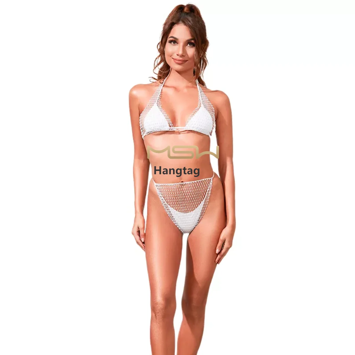 Fishnet Swimwear Luxury Split Sexy Bra 